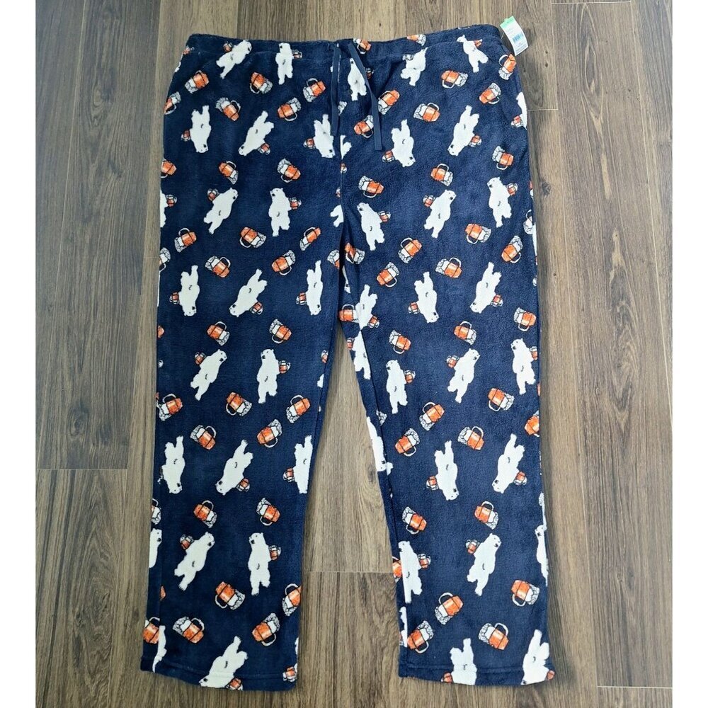 NWT Joe Boxer Bear Beer Printed Fleece Pijama Pants Size 3X Loungewear Sleepwear